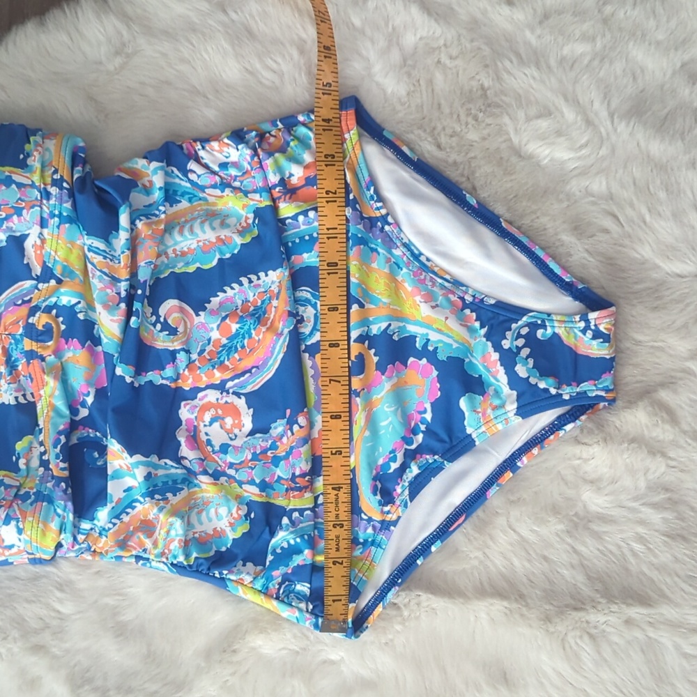 J McLAUGHLIN Blue Watercolor Paisley Koa One-Piece - NWT - Picture 7 of 8